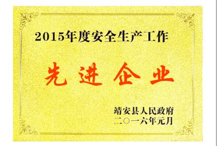 2015年安全生产先进企业
